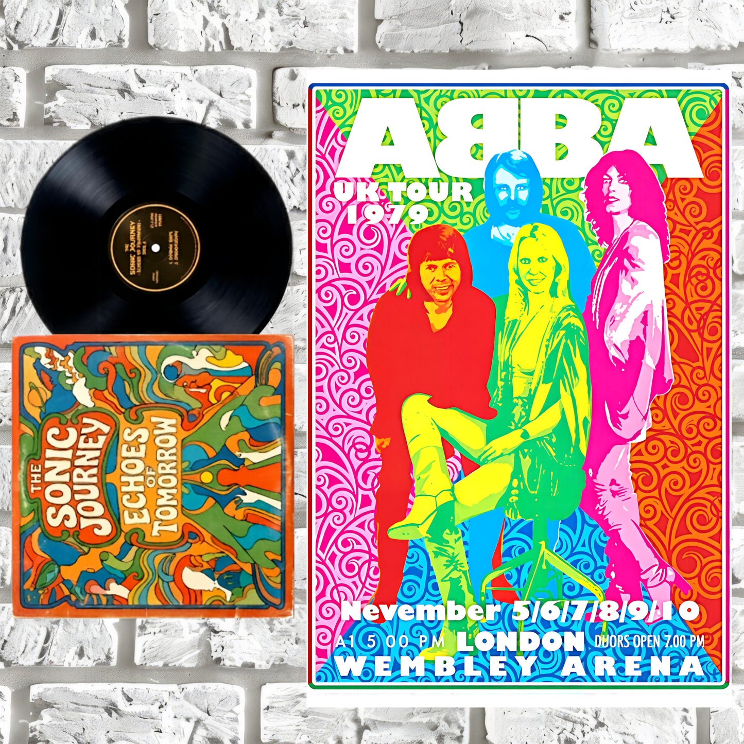 ABBA Live at Wembley Arena 1979 Vintage Concert Poster - 16x24 Premium Print