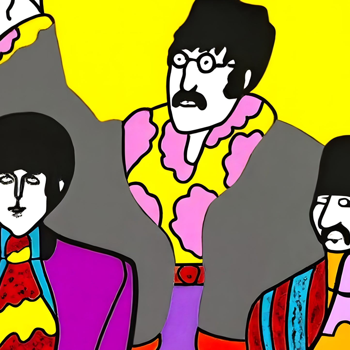 The Beatles Yellow Submarine Psychedelic Animated Art Poster - 16x24 Print