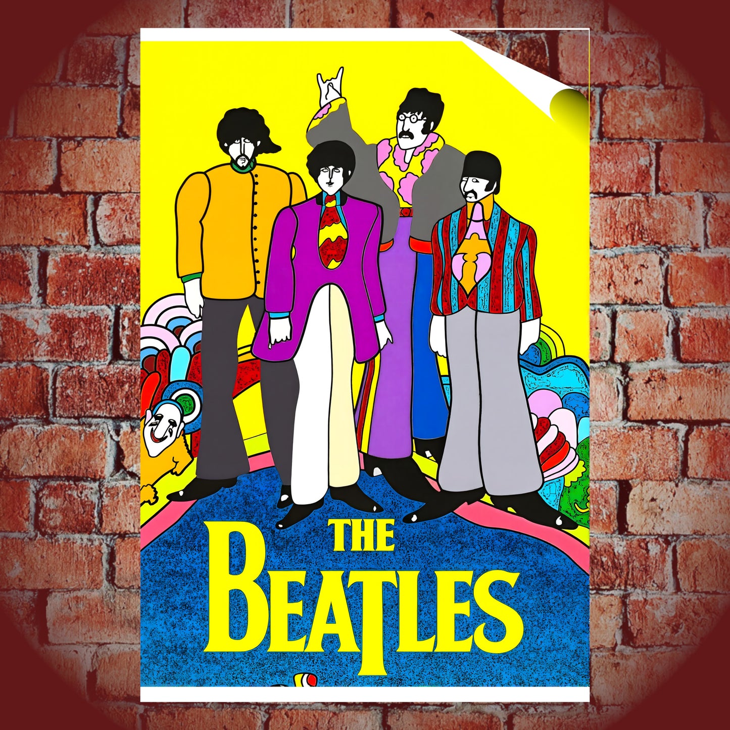 The Beatles Yellow Submarine Psychedelic Animated Art Poster - 16x24 Print