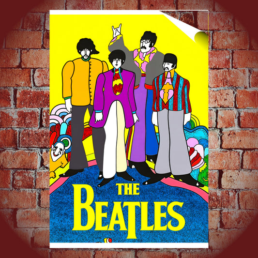 The Beatles Yellow Submarine Psychedelic Animated Art Poster - 16x24 Print