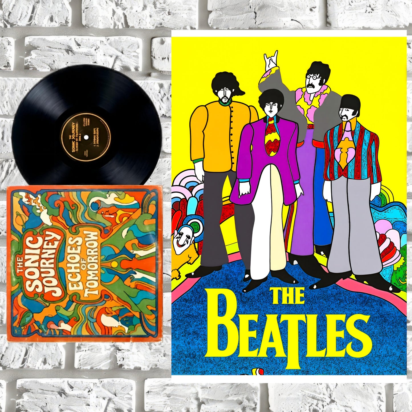 The Beatles Yellow Submarine Psychedelic Animated Art Poster - 16x24 Print