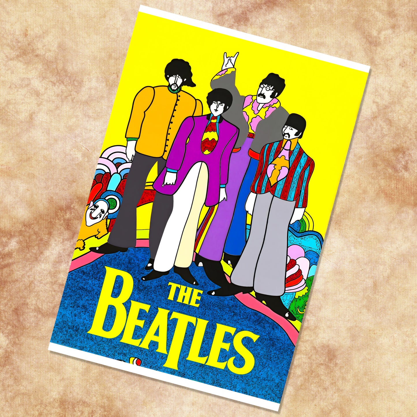 The Beatles Yellow Submarine Psychedelic Animated Art Poster - 16x24 Print