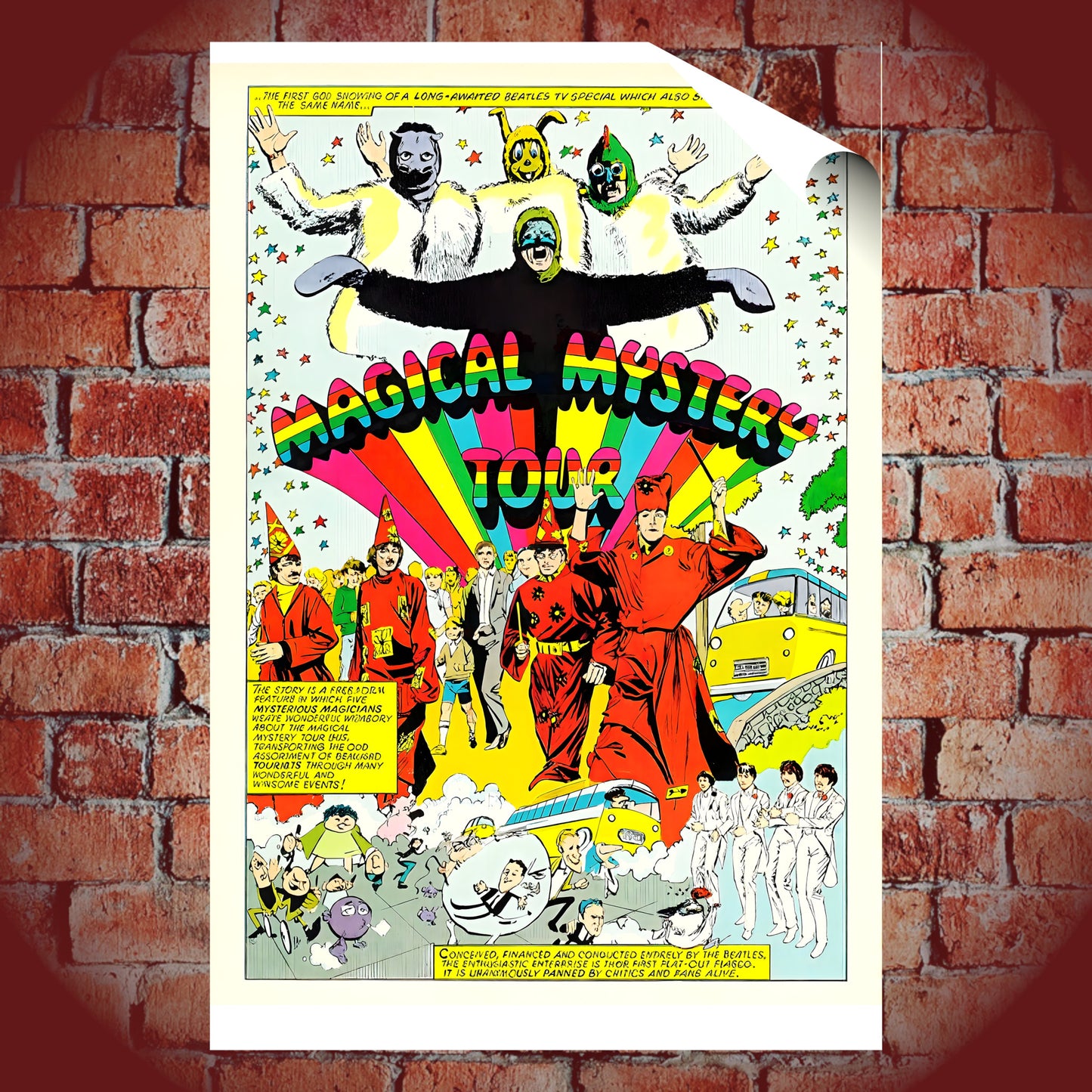 The Beatles Magical Mystery Tour Comic Art Poster - 16x24 Print