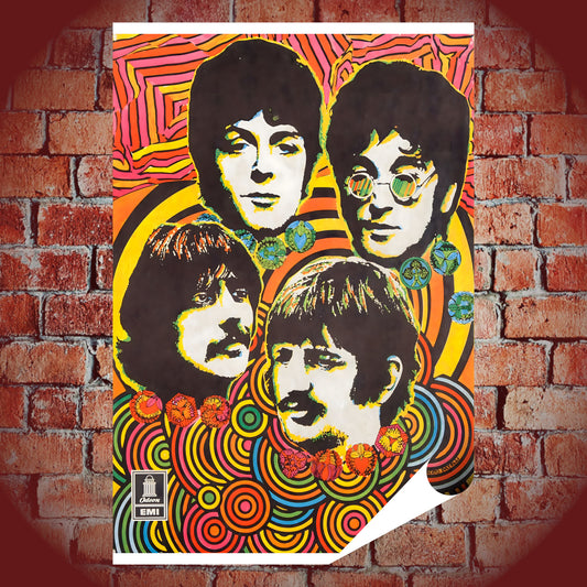 The Beatles Italian EMI Odeon Vintage Pop Art Poster - 16x24 Print