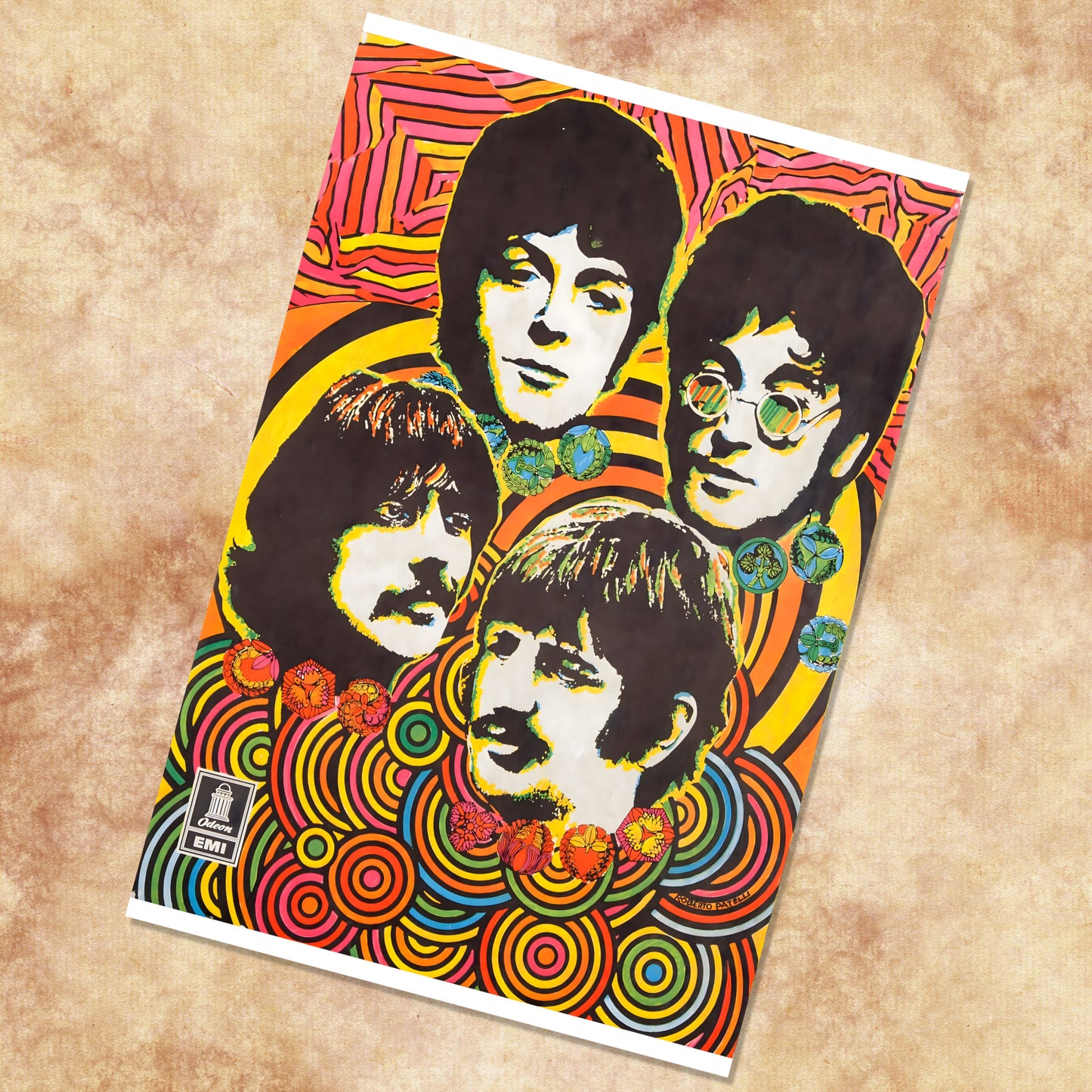 The Beatles Italian EMI Odeon Vintage Pop Art Poster - 16x24 Print