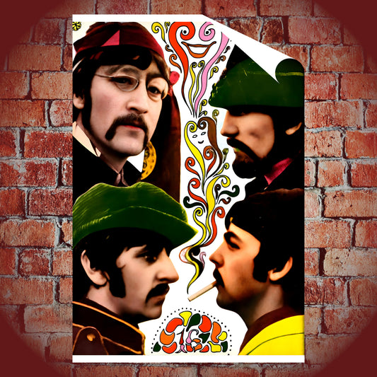 The Beatles 1967 Psychedelic Portrait Poster - 16x24 Print