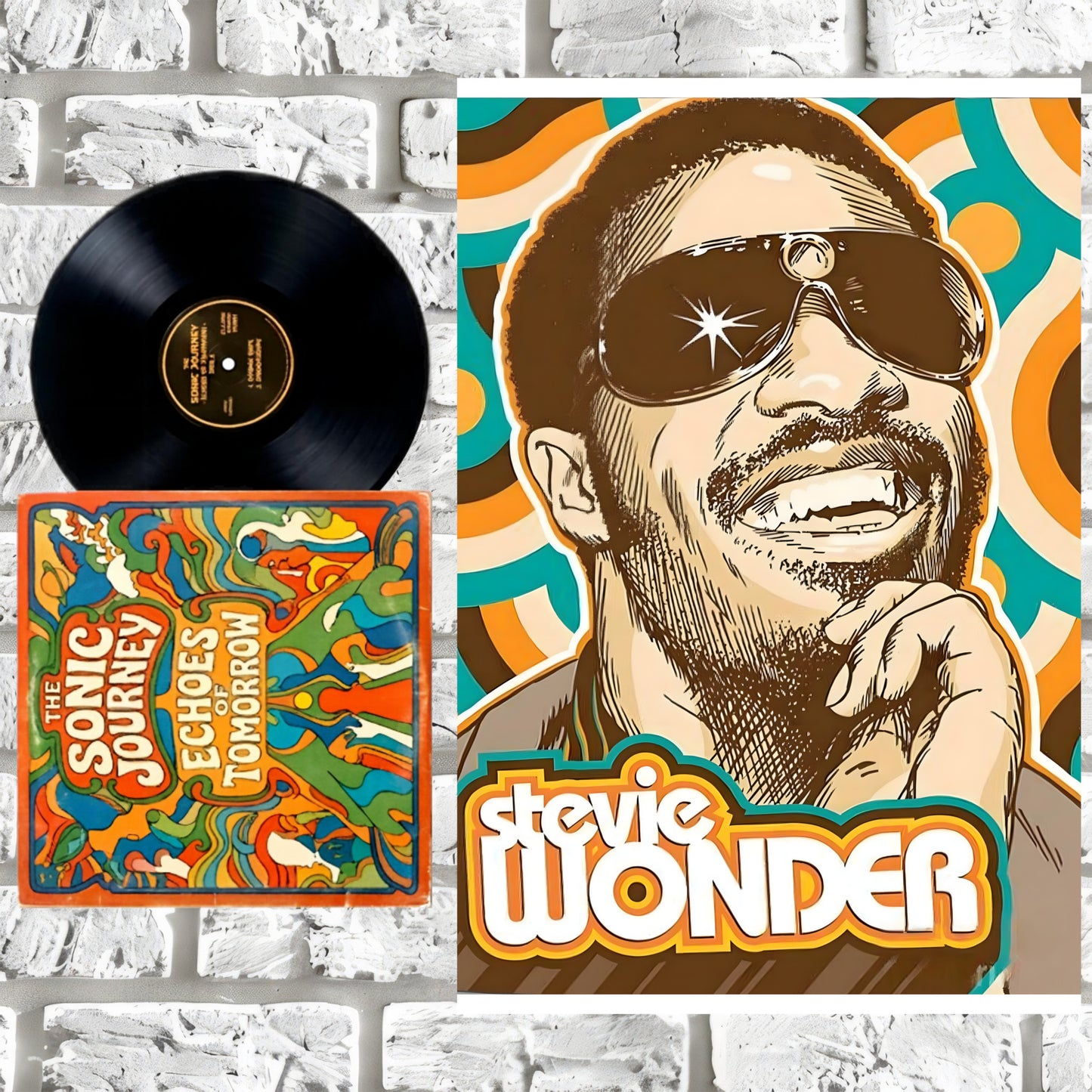 Stevie Wonder Vintage 1970s Soul & Funk Retro Portrait Poster