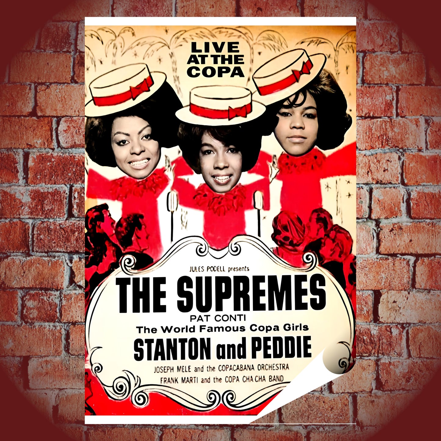 The Supremes Live at the Copacabana 1965 Vintage Concert Poster