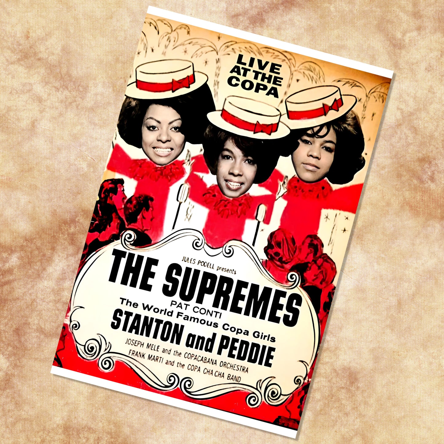 The Supremes Live at the Copacabana 1965 Vintage Concert Poster