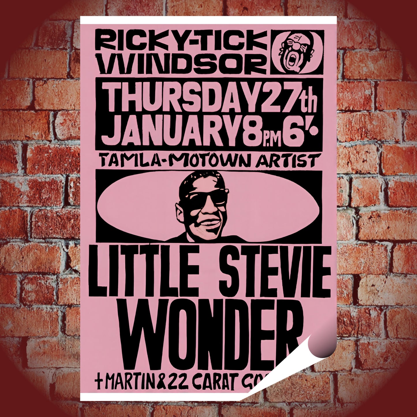 Little Stevie Wonder Vintage Ricky-Tick Club 1966 Concert Poster