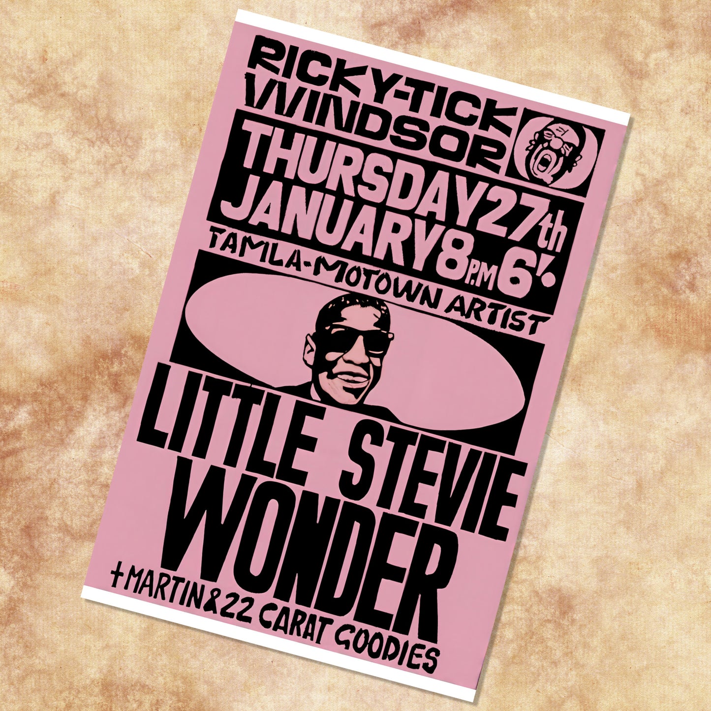 Little Stevie Wonder Vintage Ricky-Tick Club 1966 Concert Poster