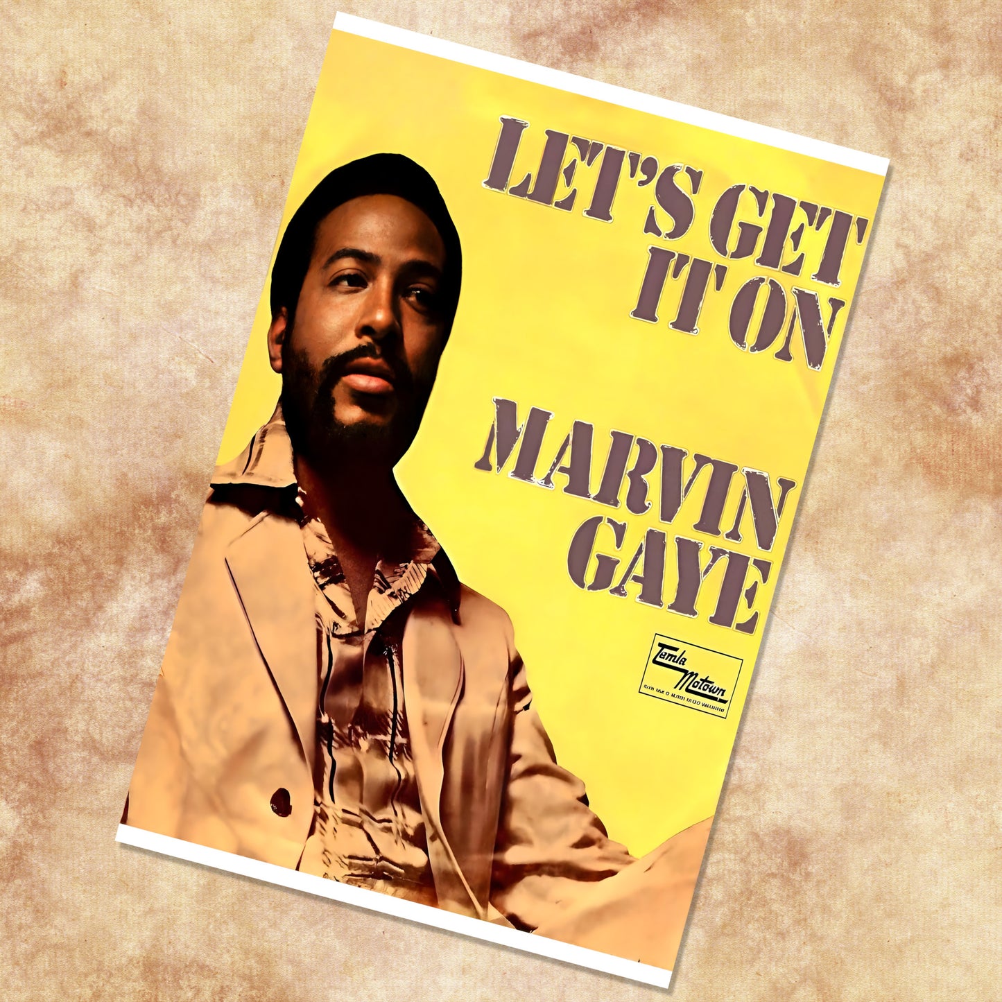 Vintage Marvin Gaye "Let's Get It On" Promo Poster Print – 1970s Soul & Motown Wall Art