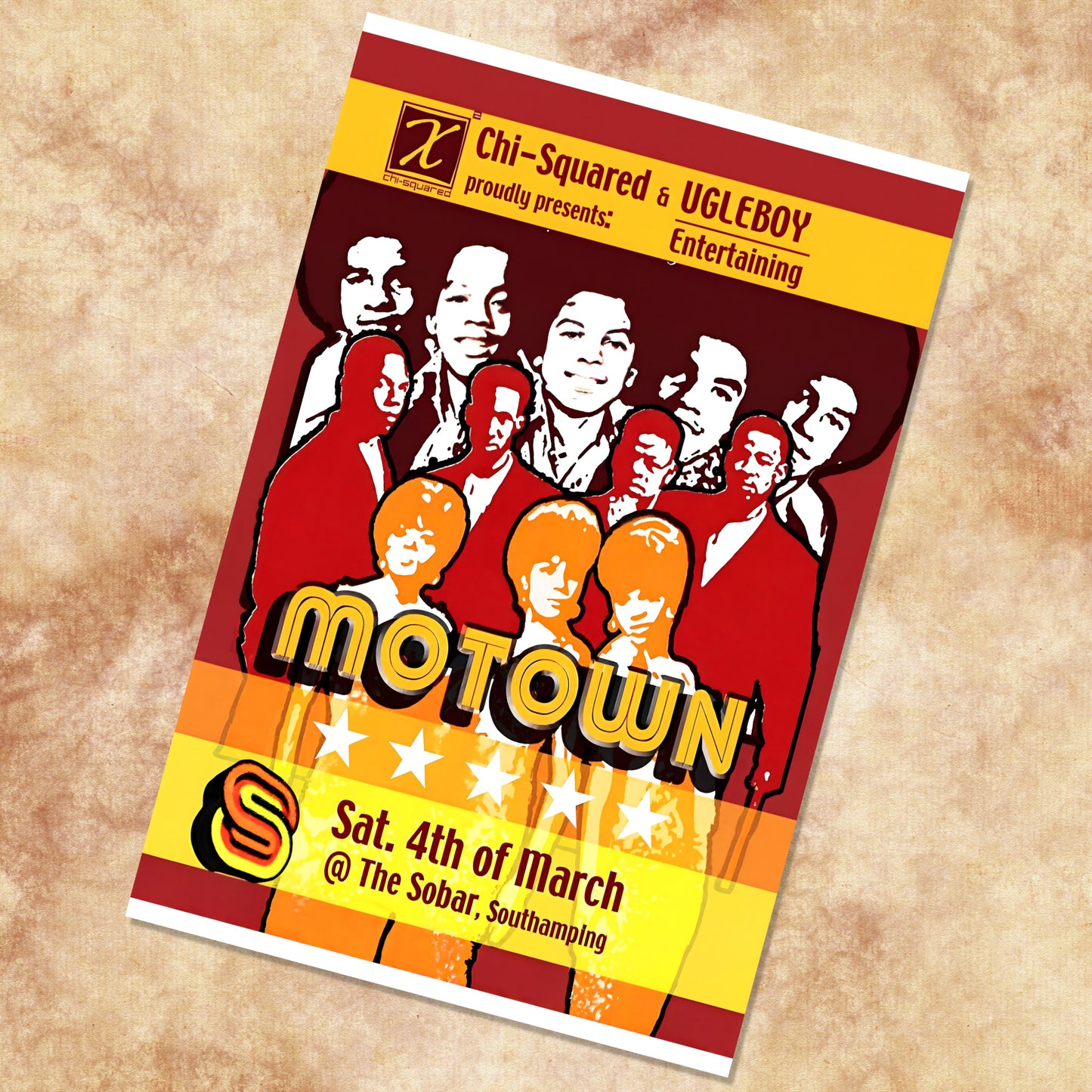 Motown Tribute Night at The Sobar Vintage Concert Poster