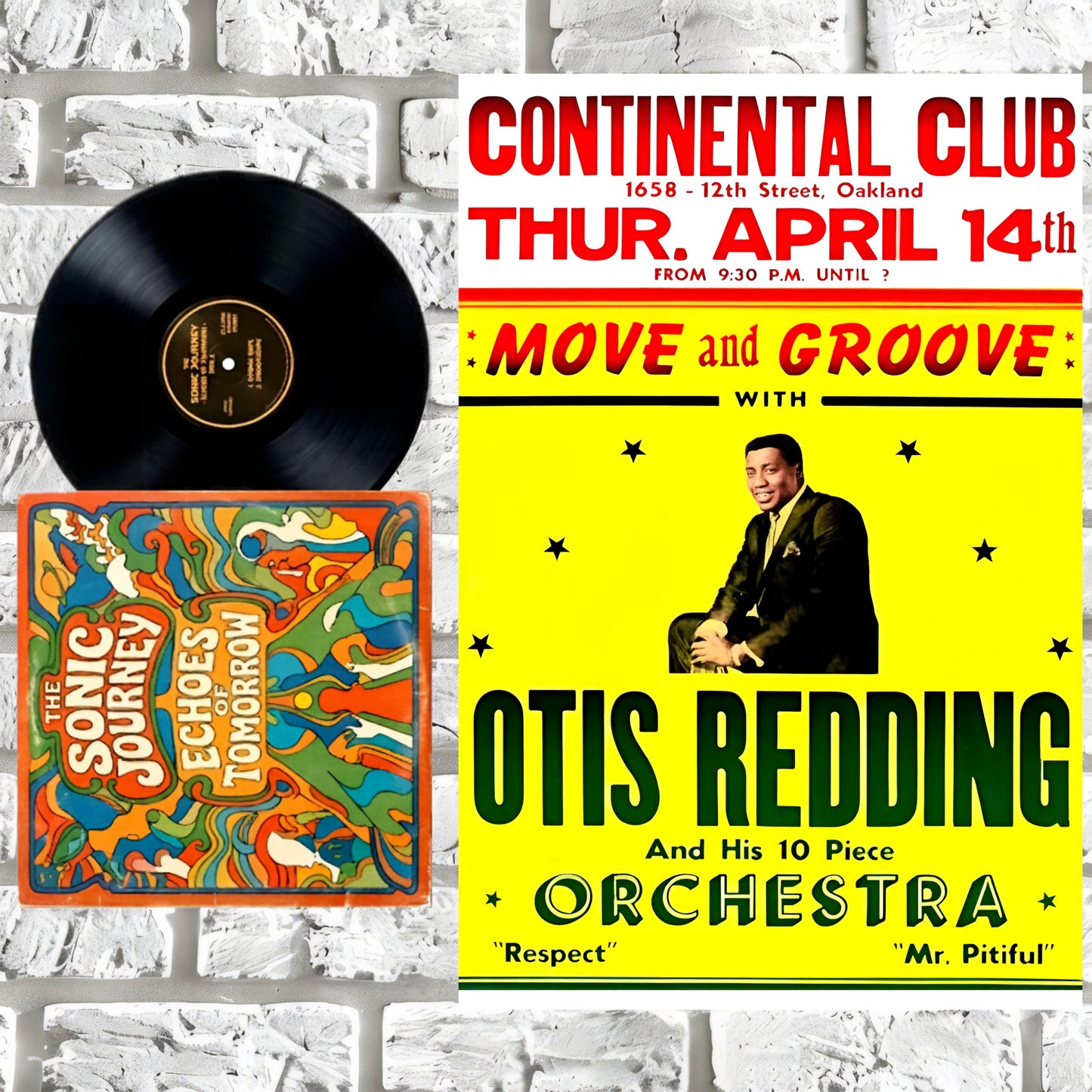Otis Redding Live at Continental Club Oakland Vintage Concert Poster Print – 16x24