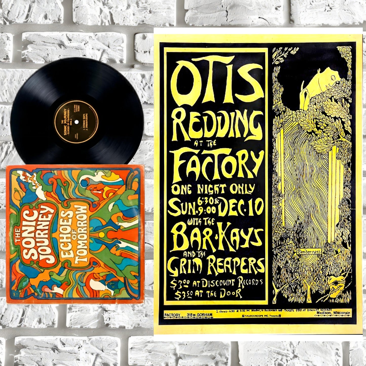 Otis Redding Live at The Factory Madison Wisconsin Vintage Concert Poster Print – 16x24