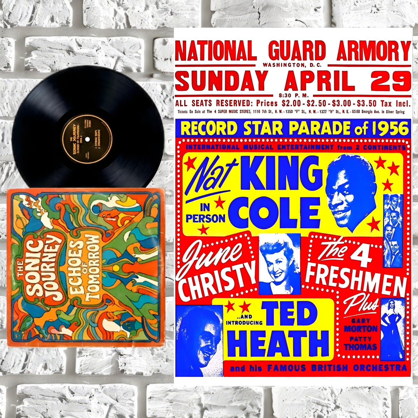 Nat King Cole Live at National Guard Armory Washington D.C. Vintage Concert Poster