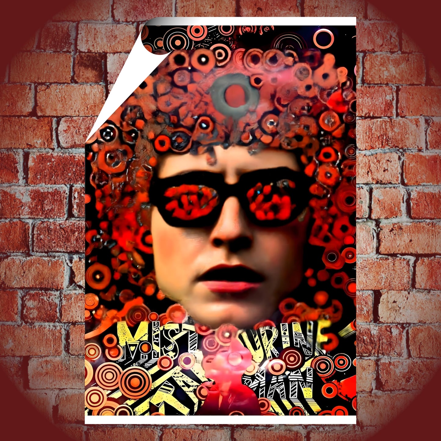 Bob Dylan Mr. Tambourine Man Psychedelic Surrealist Vintage Music Poster