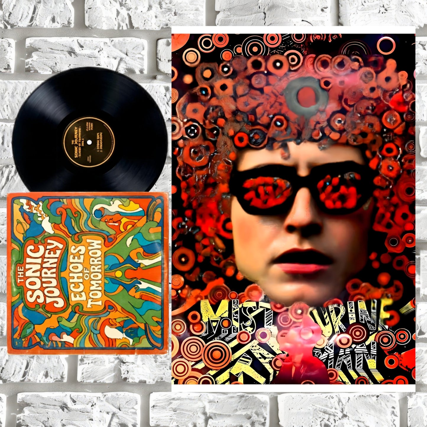 Bob Dylan Mr. Tambourine Man Psychedelic Surrealist Vintage Music Poster