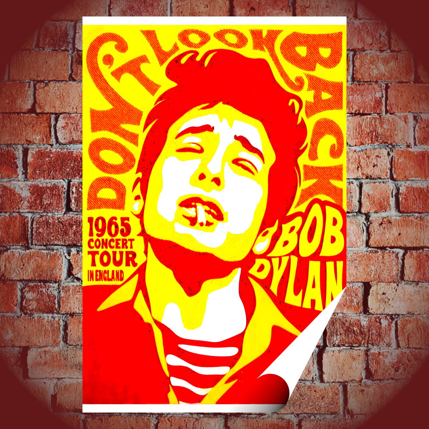 Bob Dylan Don't Look Back 1965 Tour High-Contrast Pop Art Vintage Poster
