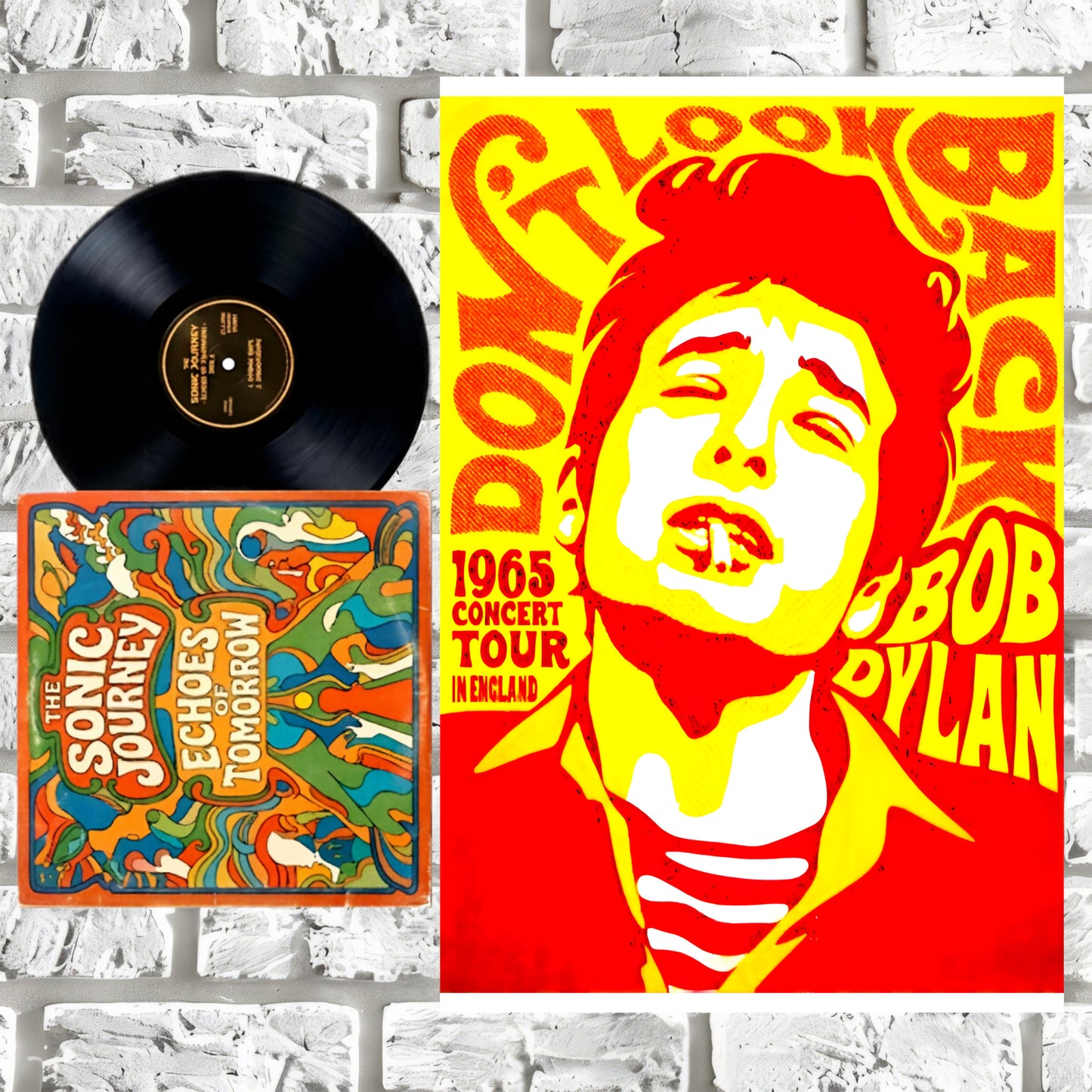 Bob Dylan Don't Look Back 1965 Tour High-Contrast Pop Art Vintage Poster