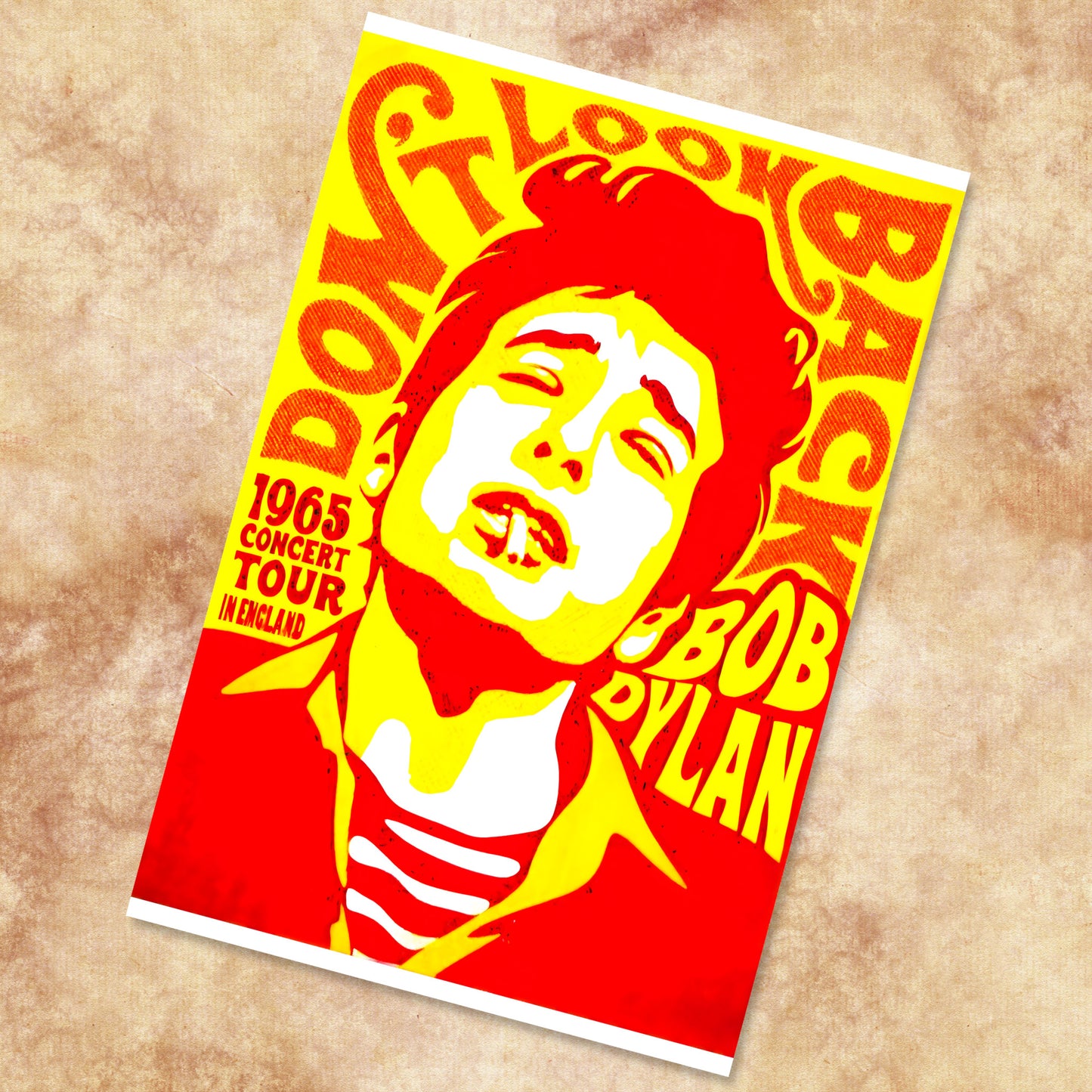 Bob Dylan Don't Look Back 1965 Tour High-Contrast Pop Art Vintage Poster
