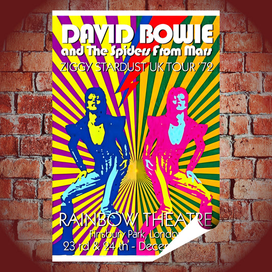 David Bowie Ziggy Stardust 1973 Nashville Concert Vintage Tour Poster