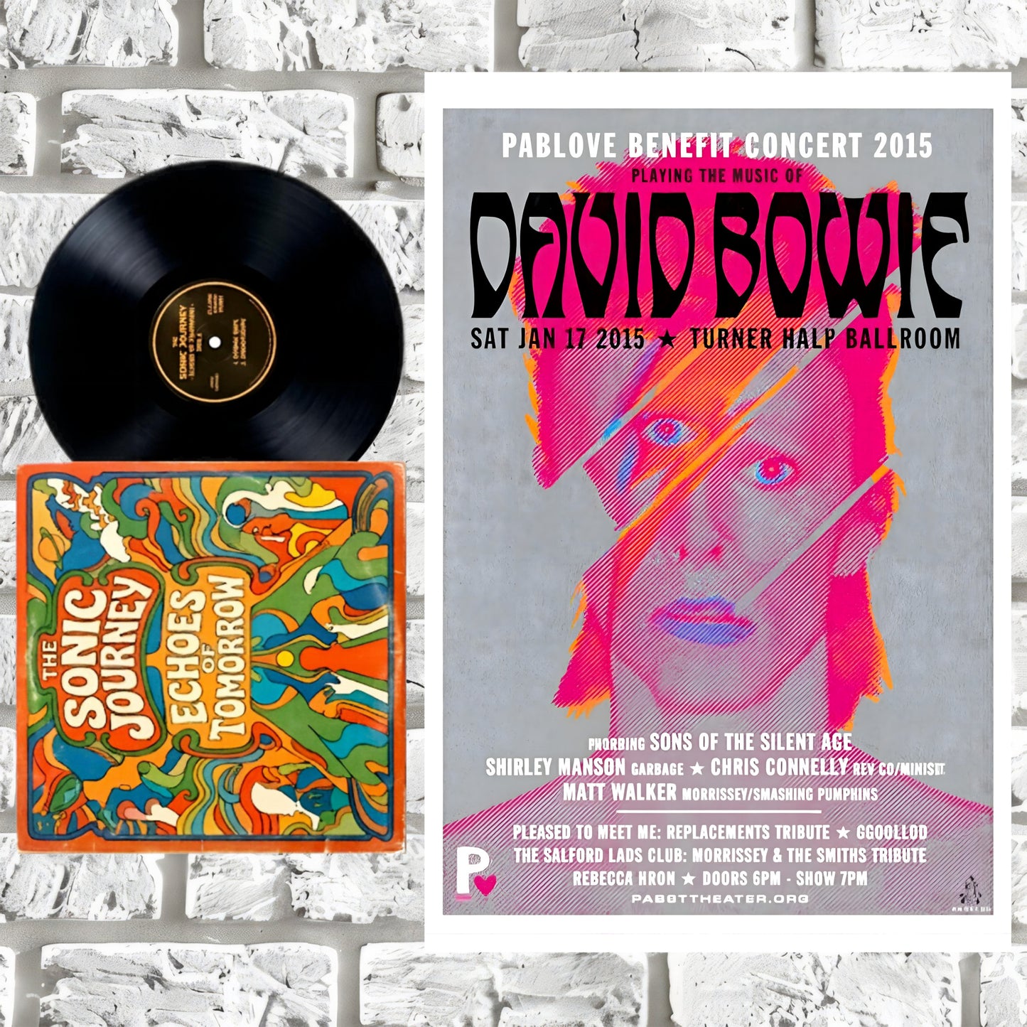 David Bowie Pablove Benefit 2015 Tribute Concert Vintage Music Poster