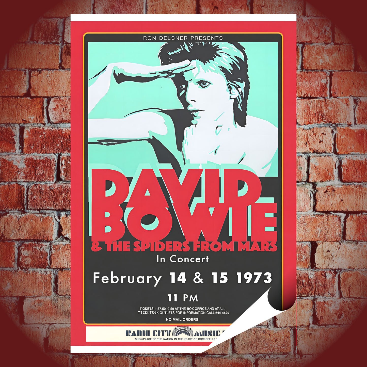 David Bowie Radio City Music Hall NYC 1973 Vintage Concert Poster