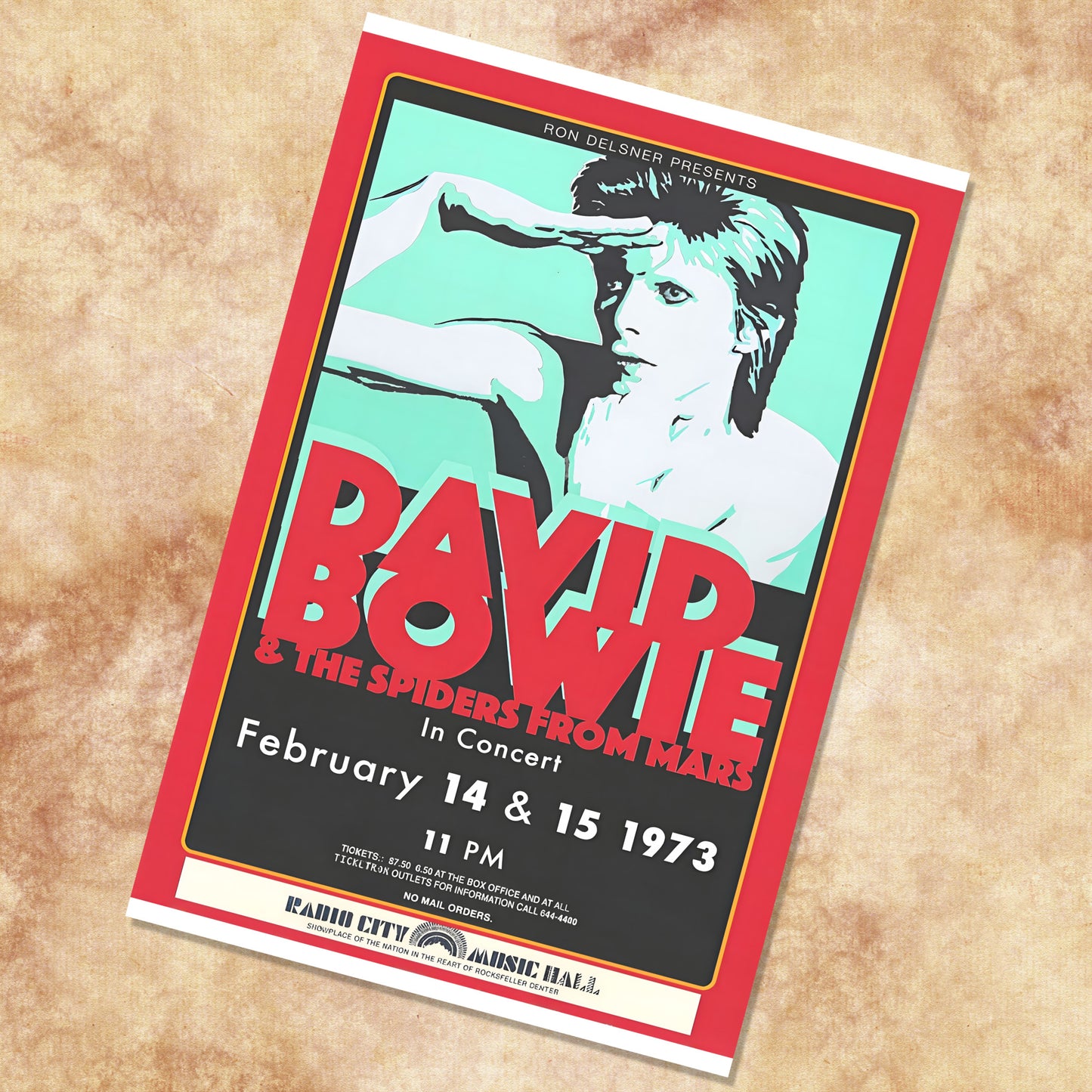 David Bowie Radio City Music Hall NYC 1973 Vintage Concert Poster