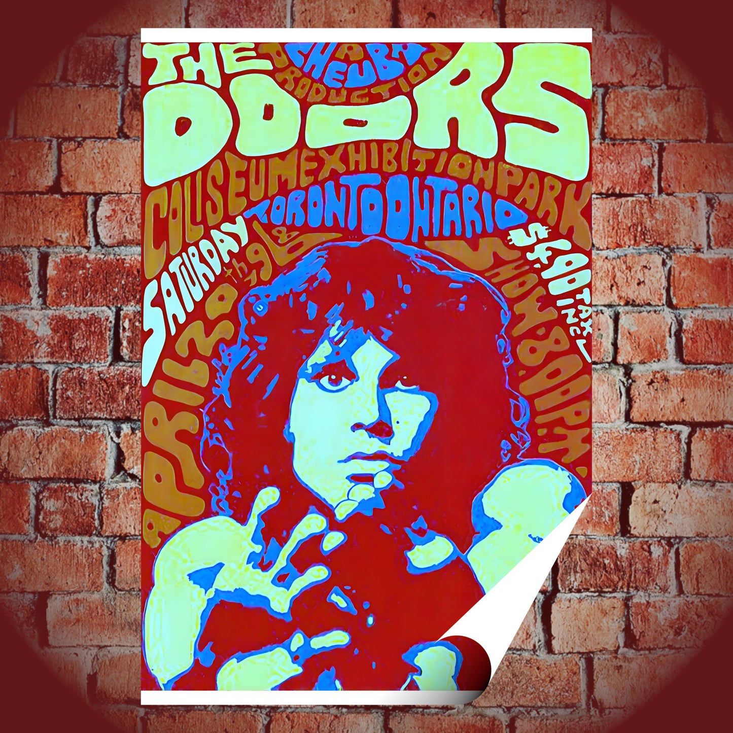 The Doors Toronto Coliseum 1968 Psychedelic Vintage Concert Poster