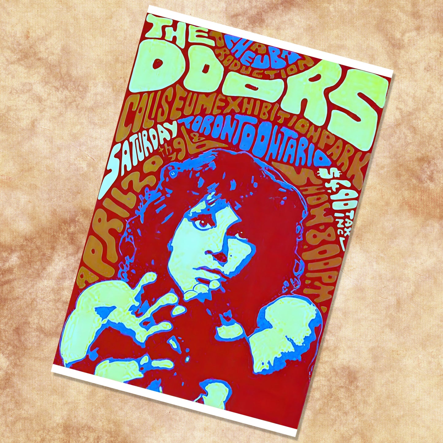 The Doors Toronto Coliseum 1968 Psychedelic Vintage Concert Poster