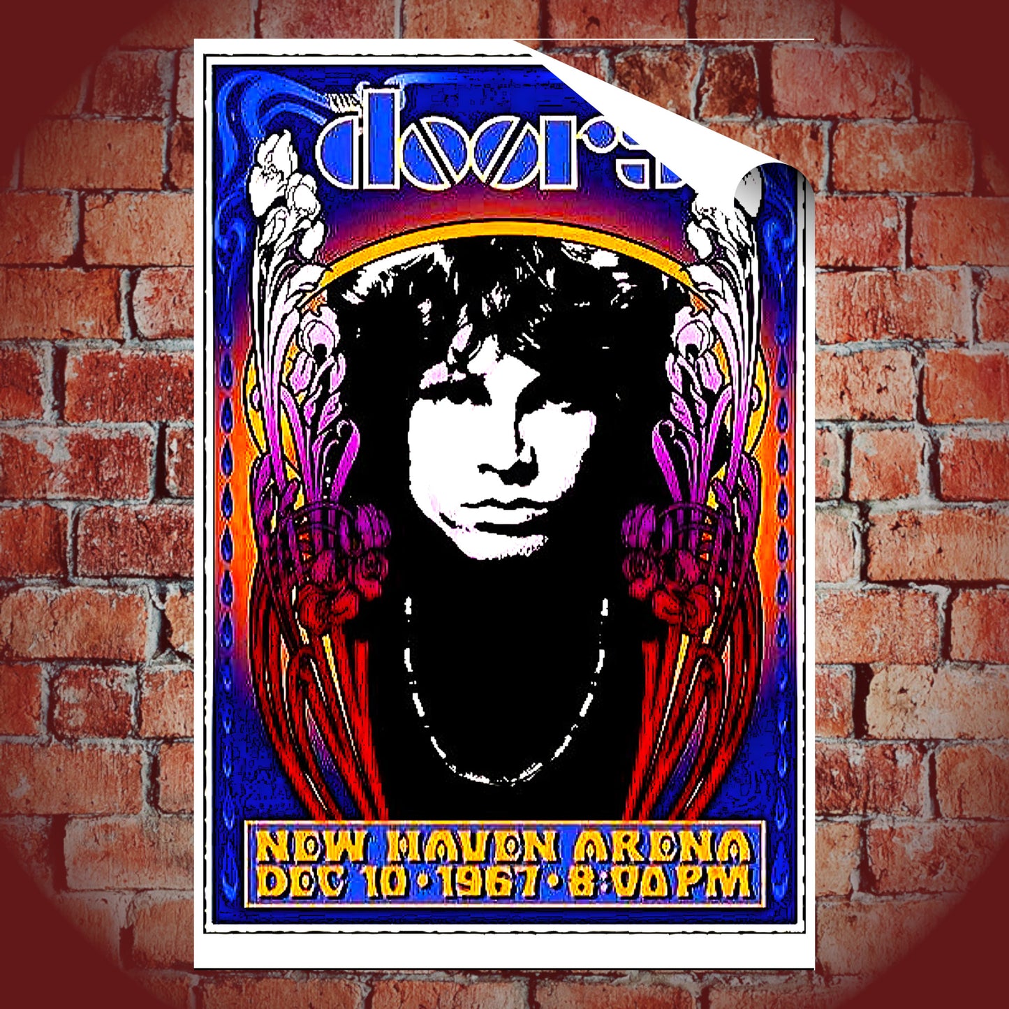 The Doors New Haven Arena 1967 Vintage Psychedelic Concert Poster