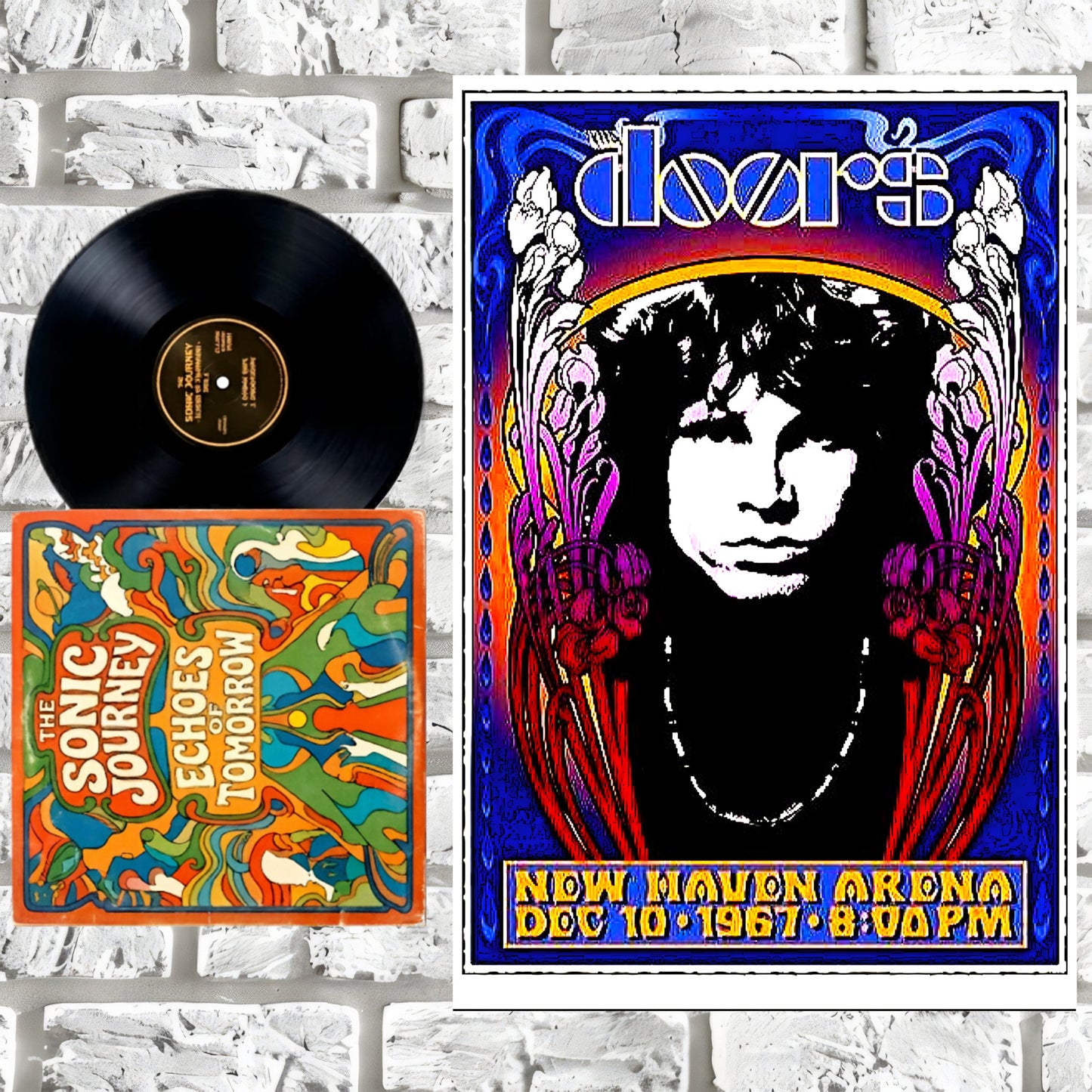 The Doors New Haven Arena 1967 Vintage Psychedelic Concert Poster