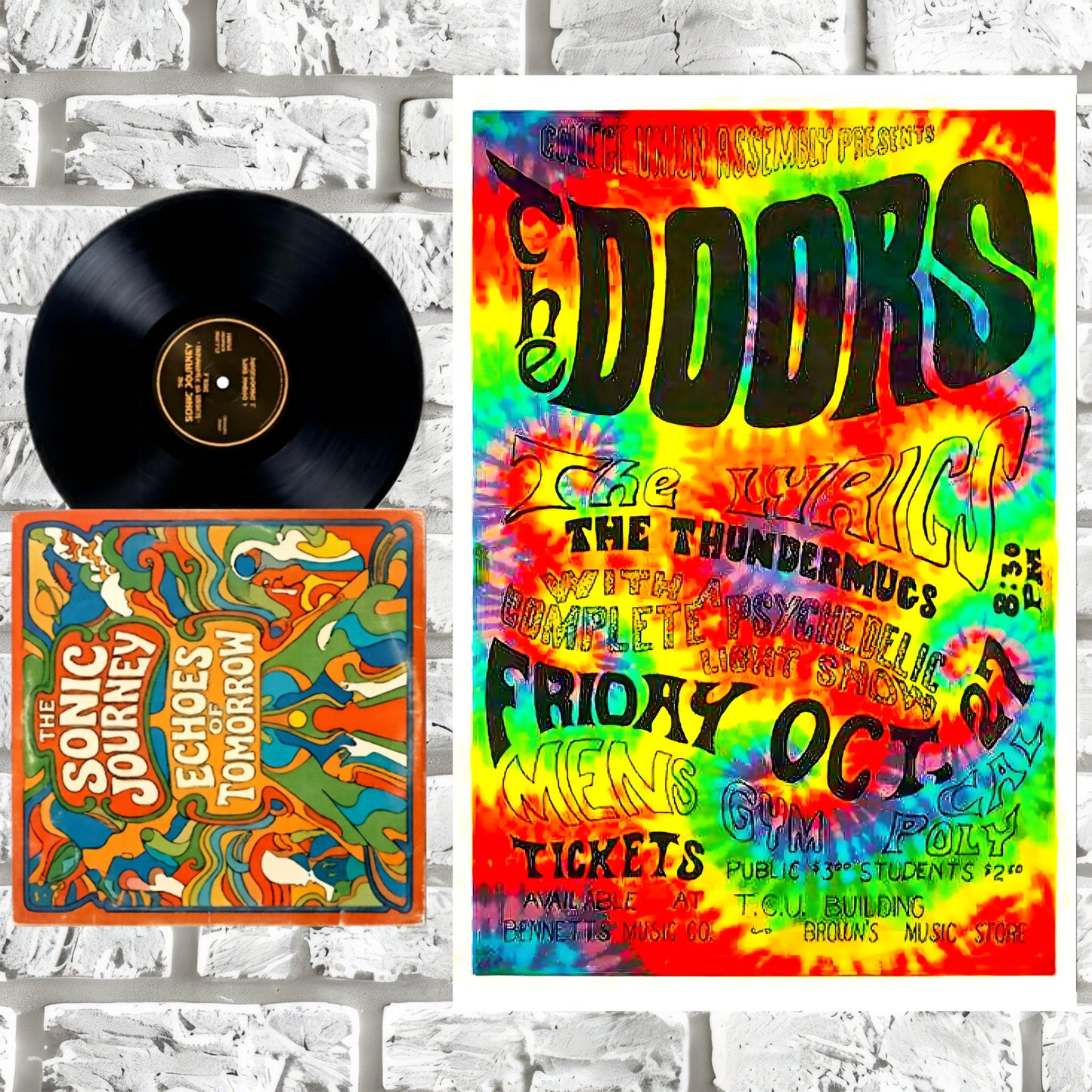 The Doors Cal Poly San Luis Obispo 1967 Tie-Dye Vintage Concert Poster