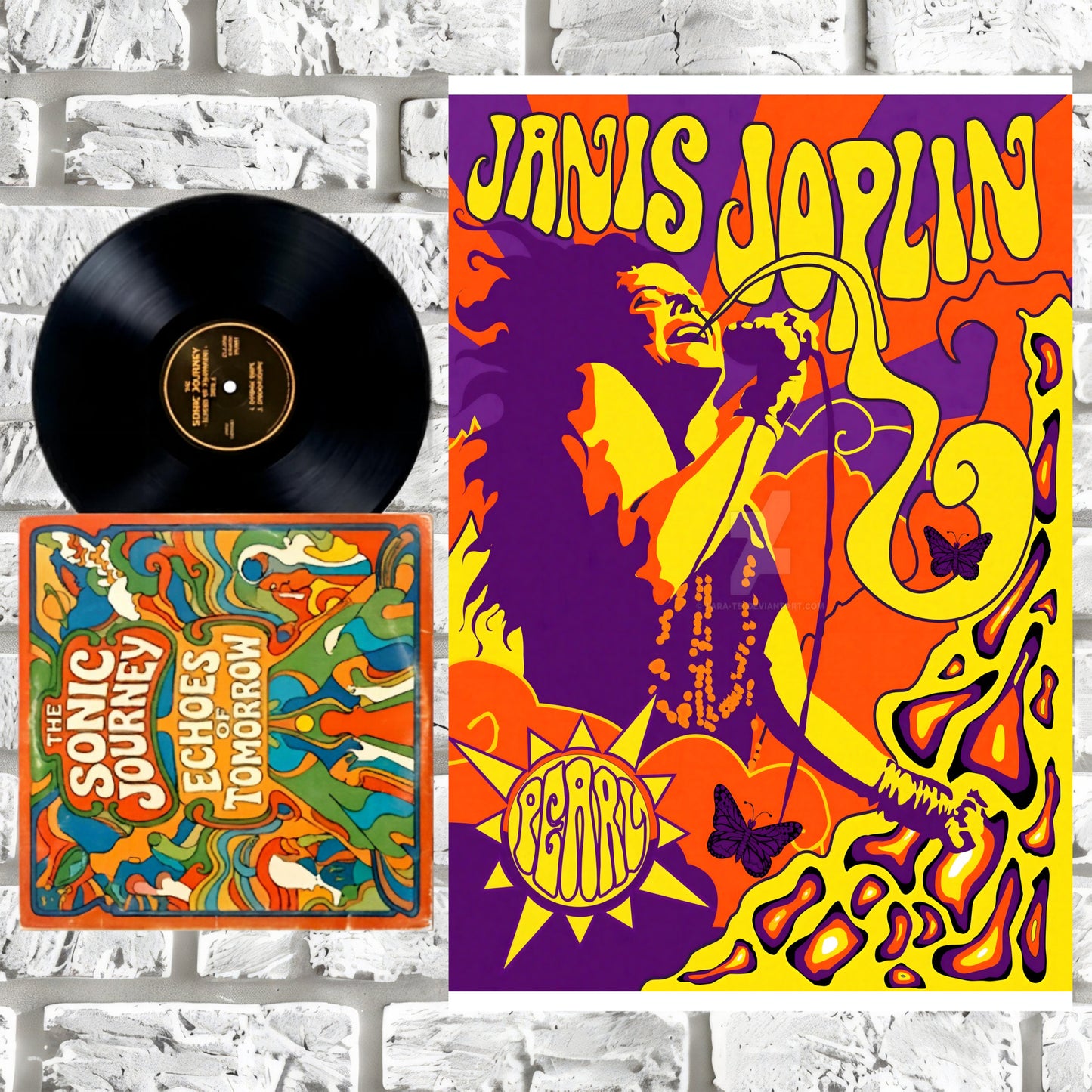 Janis Joplin Pearl Era Psychedelic Tribute Vintage Art Poster