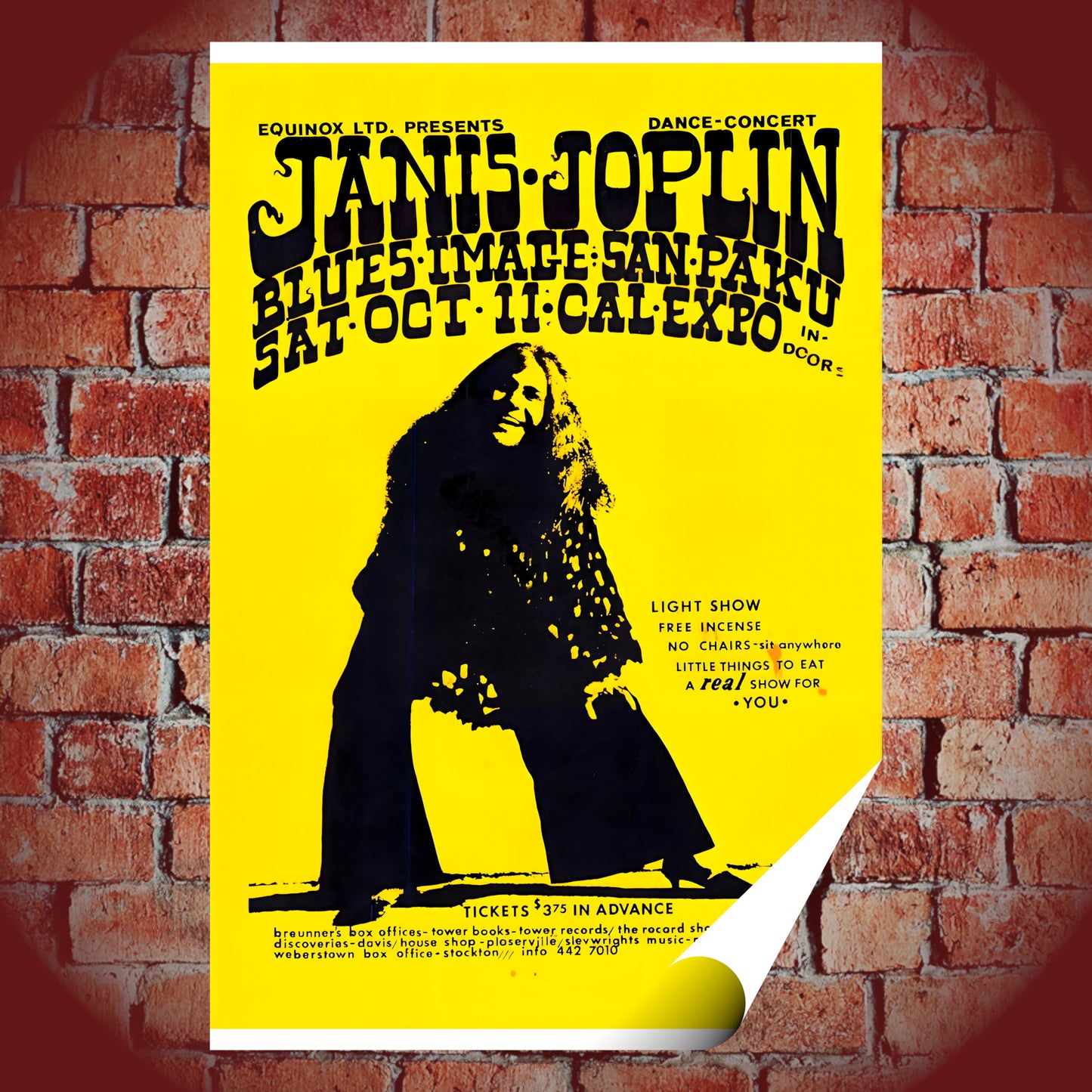 Janis Joplin Cal Expo Sacramento 1969 Vintage Concert Poster