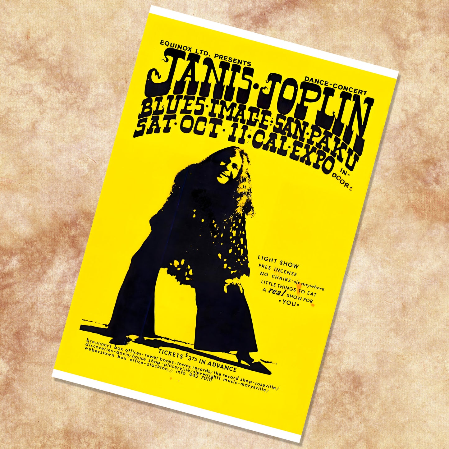 Janis Joplin Cal Expo Sacramento 1969 Vintage Concert Poster