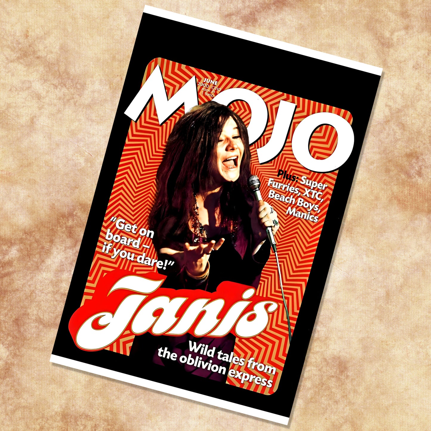 Janis Joplin MOJO Magazine 2000 Vintage Editorial Cover Art Poster