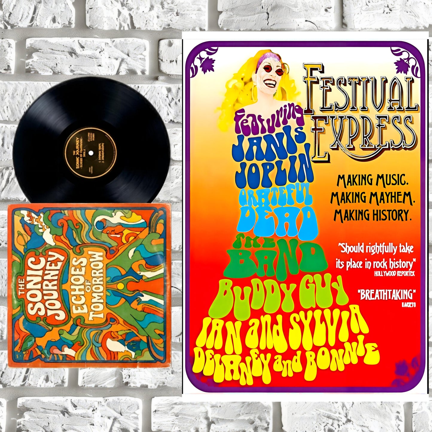 Festival Express 1970 Janis Joplin Grateful Dead The Band Vintage Concert Poster