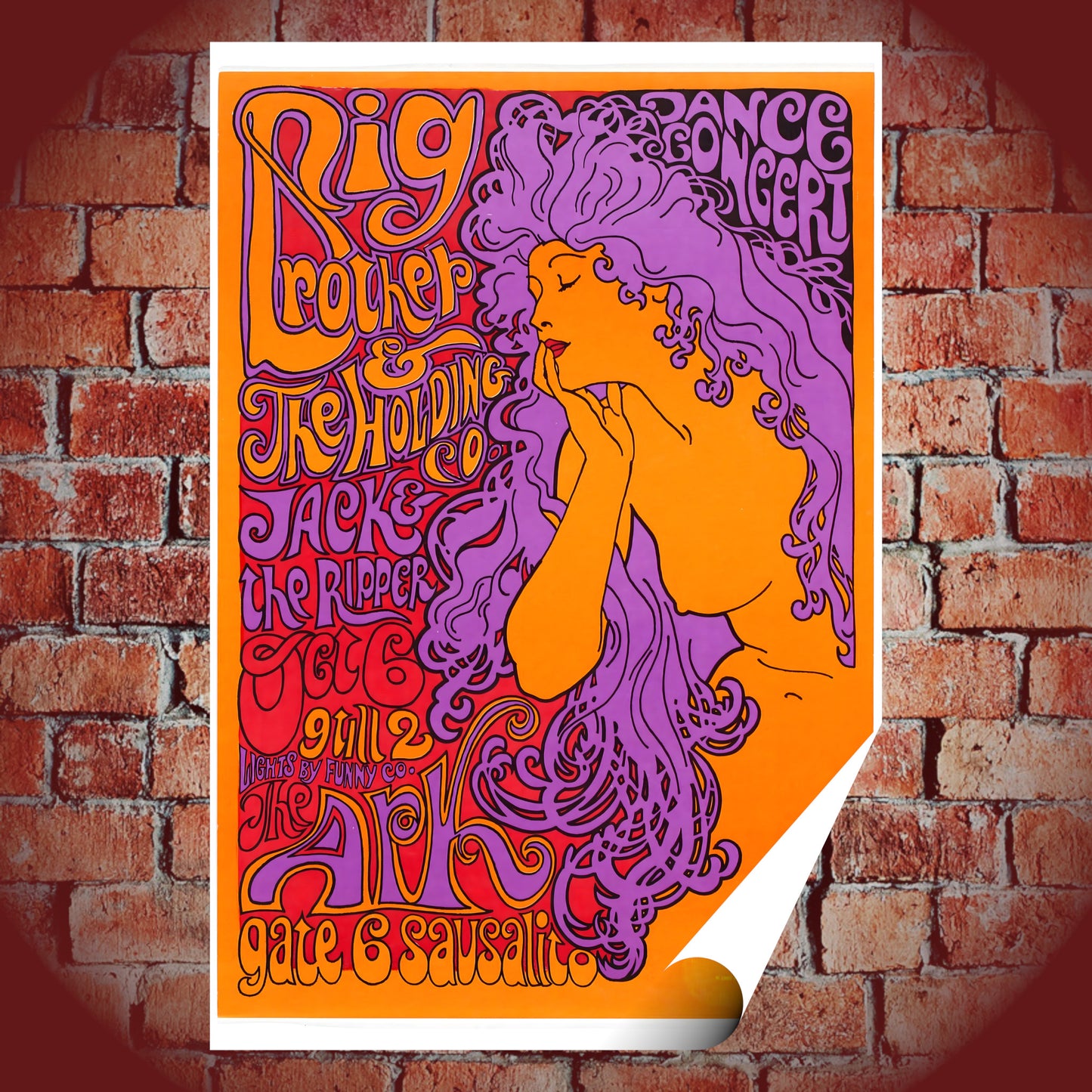 Big Brother and the Holding Company The Ark Sausalito 1967 Vintage Concert Poster