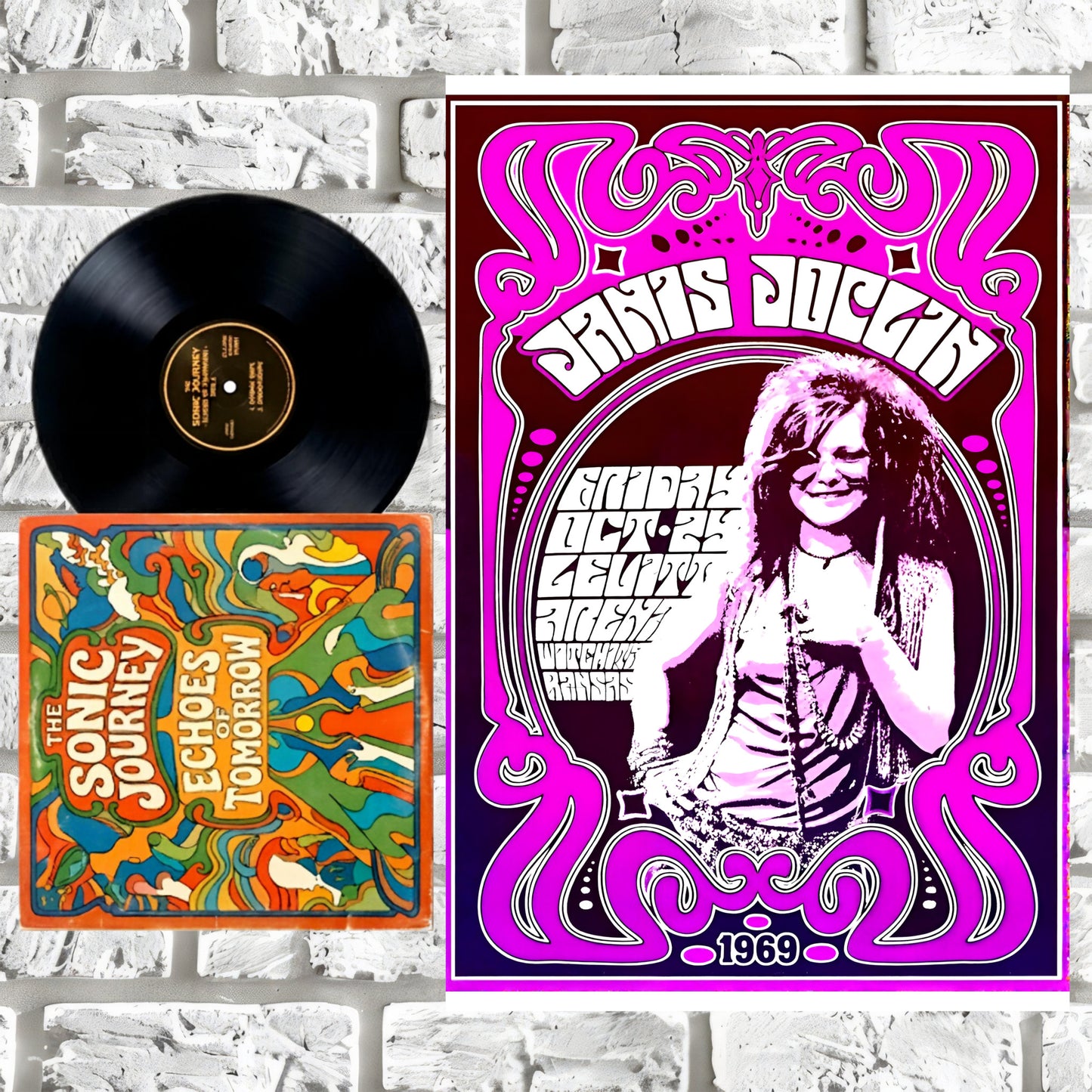 Janis Joplin Wichita Levitt Arena 1969 Vintage Concert Poster