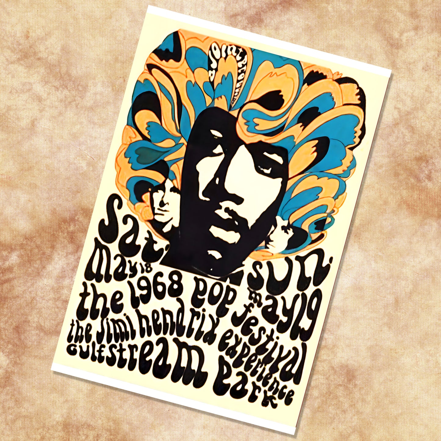 Jimi Hendrix Experience Miami Pop Festival 1968 Vintage Concert Poster