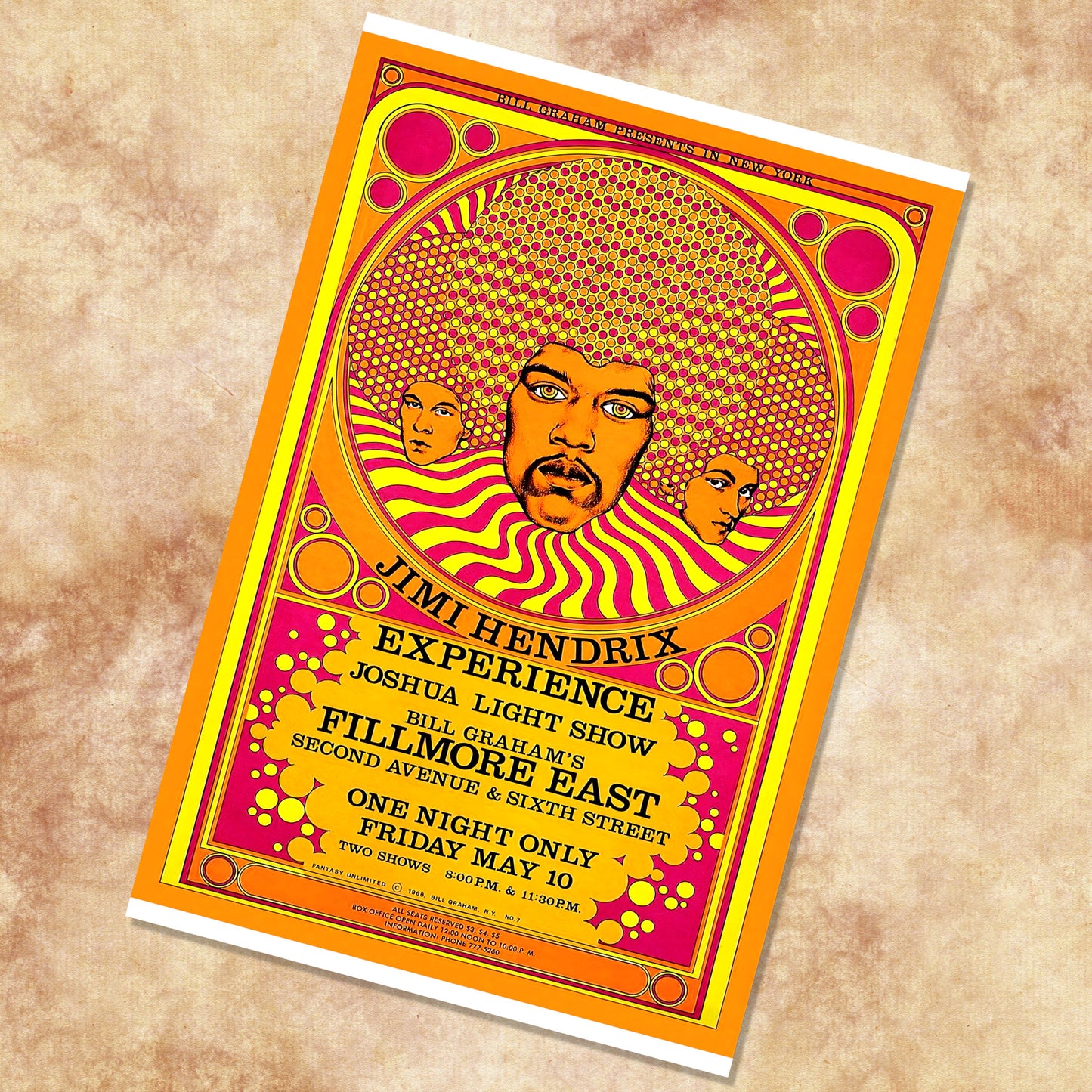 Jimi Hendrix Experience Fillmore East 1968 Vintage Concert Poster