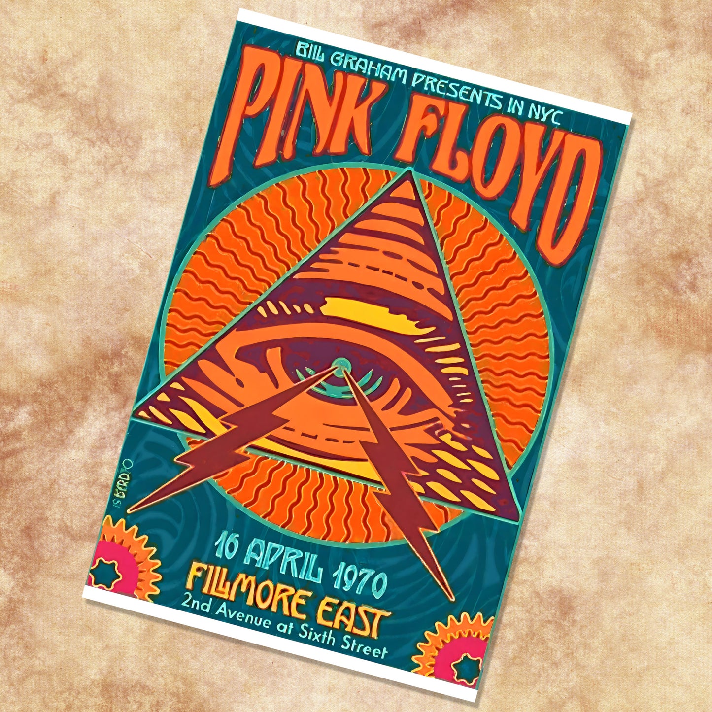 Pink Floyd Fillmore East 1970 Pyramid Vintage Concert Poster
