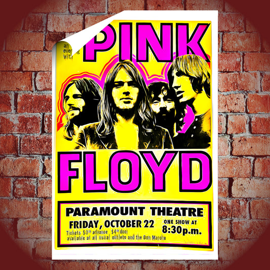 Pink Floyd Seattle Paramount Theatre 1971 Vintage Concert Poster