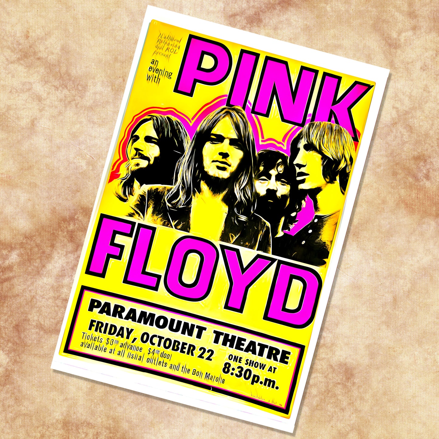 Pink Floyd Seattle Paramount Theatre 1971 Vintage Concert Poster