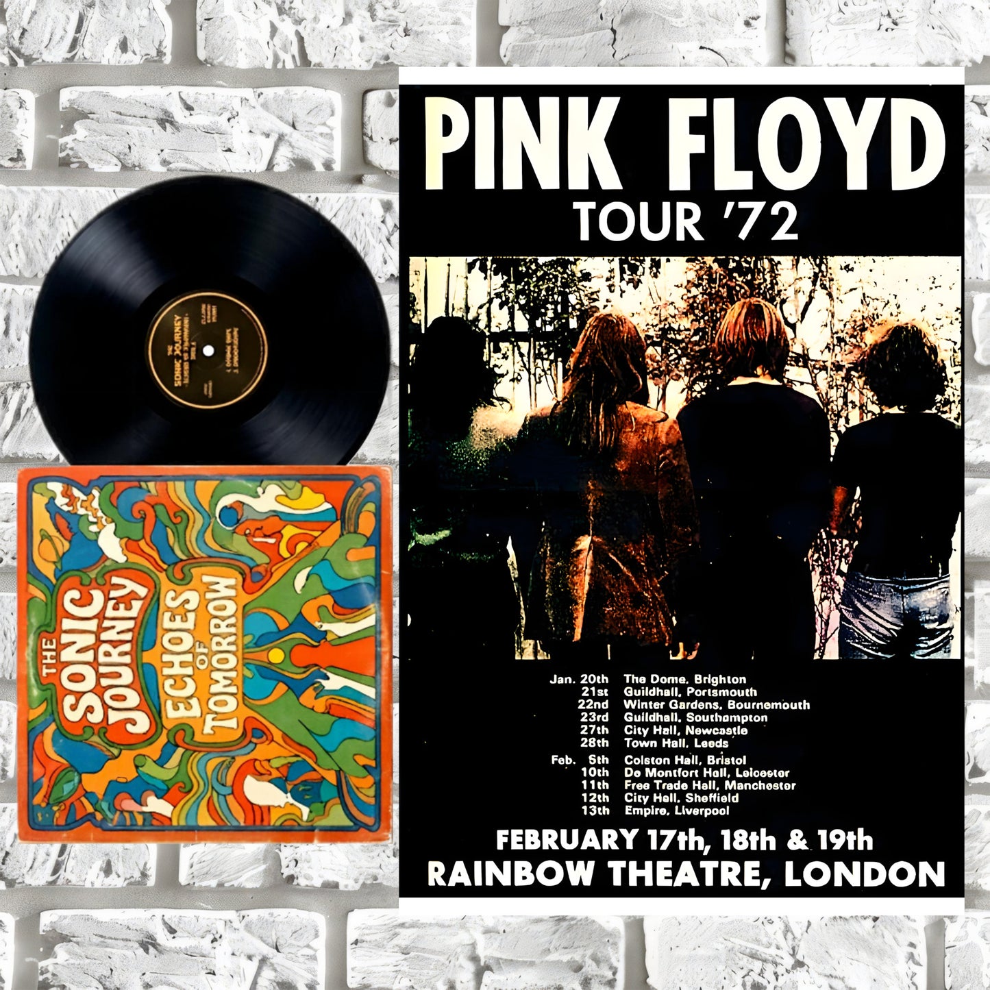 Pink Floyd UK Tour 1972 Rainbow Theatre London Vintage Concert Poster