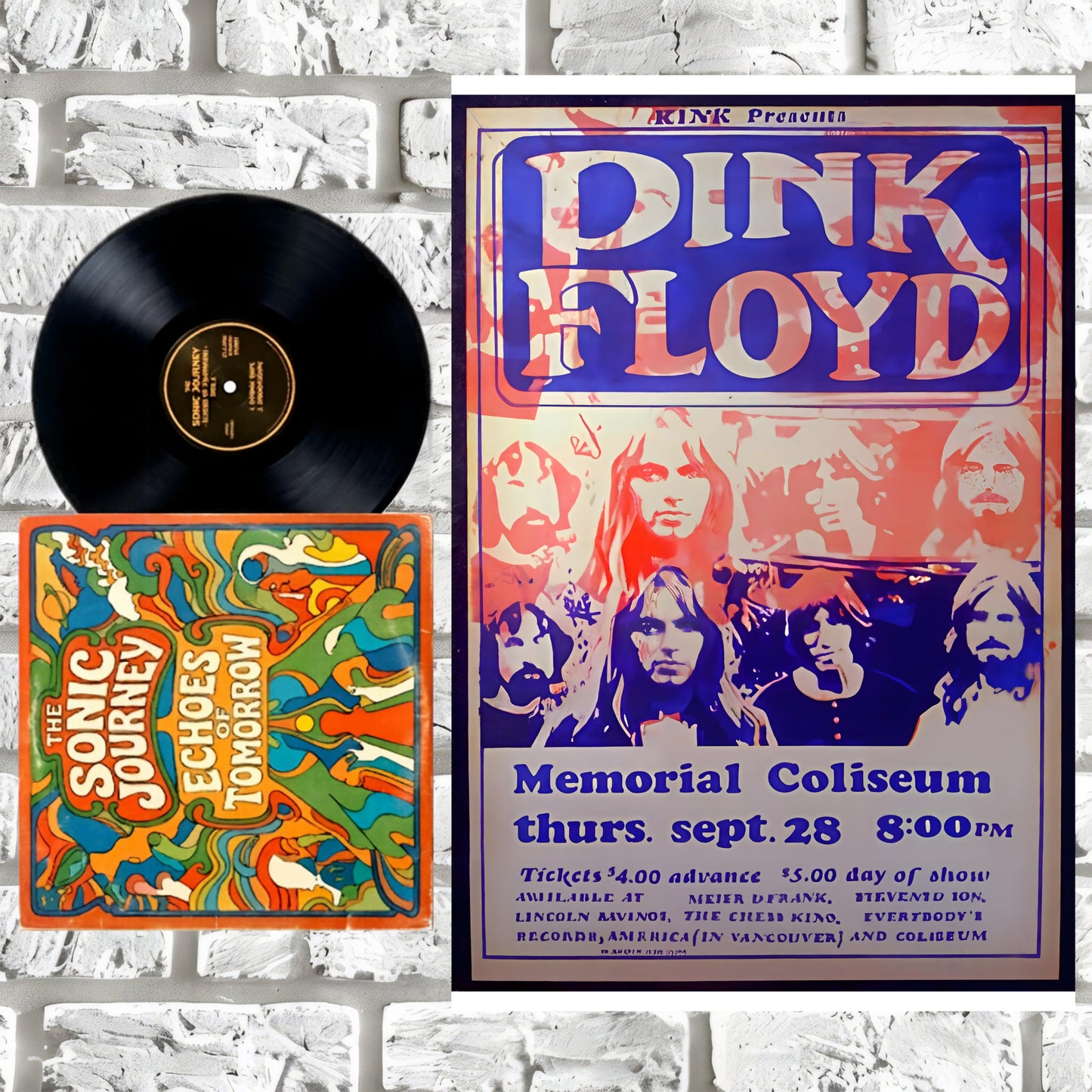 Pink Floyd Portland Memorial Coliseum 1972 Vintage Concert Poster