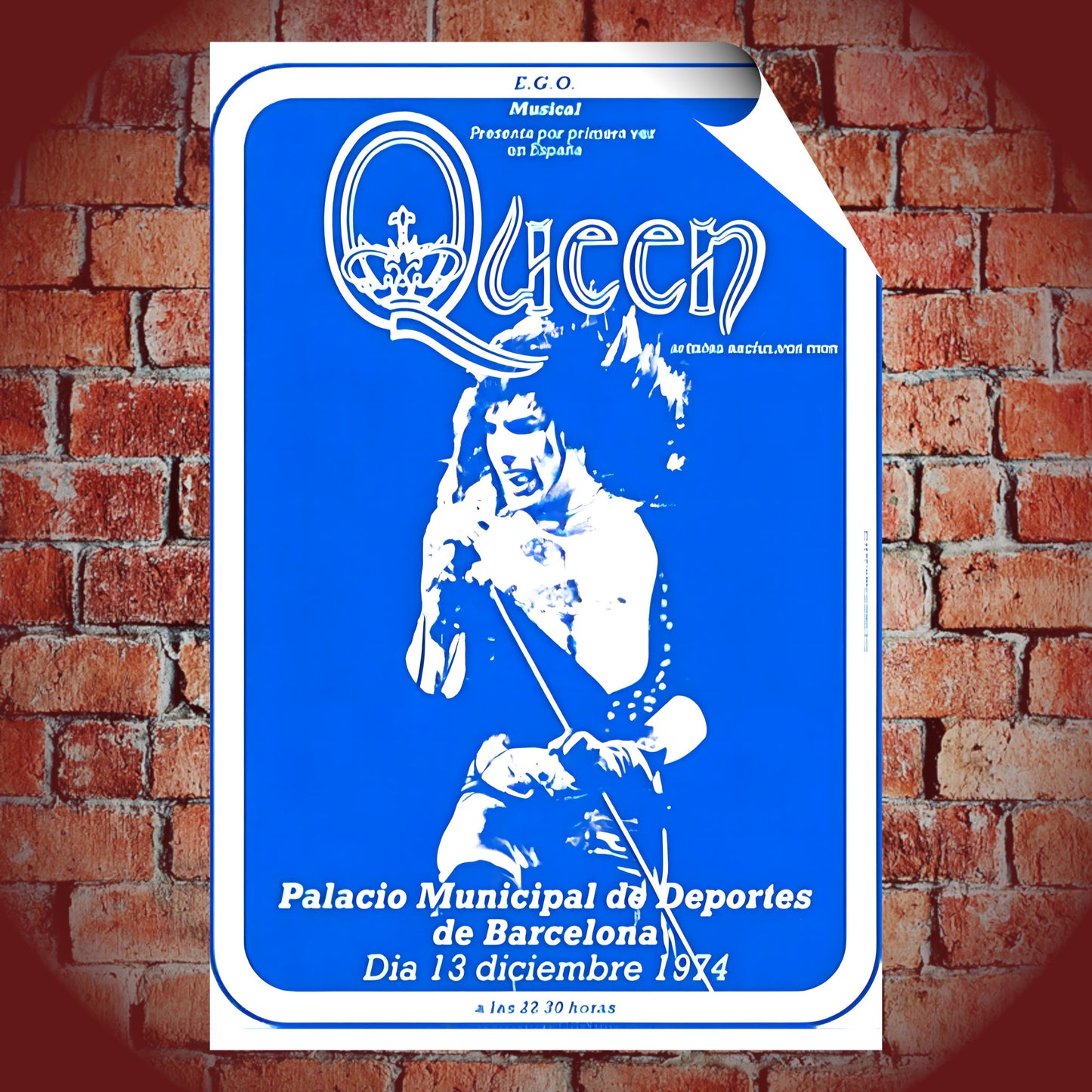 Queen Barcelona Palacio Municipal de Deportes 1974 Vintage Concert Poster