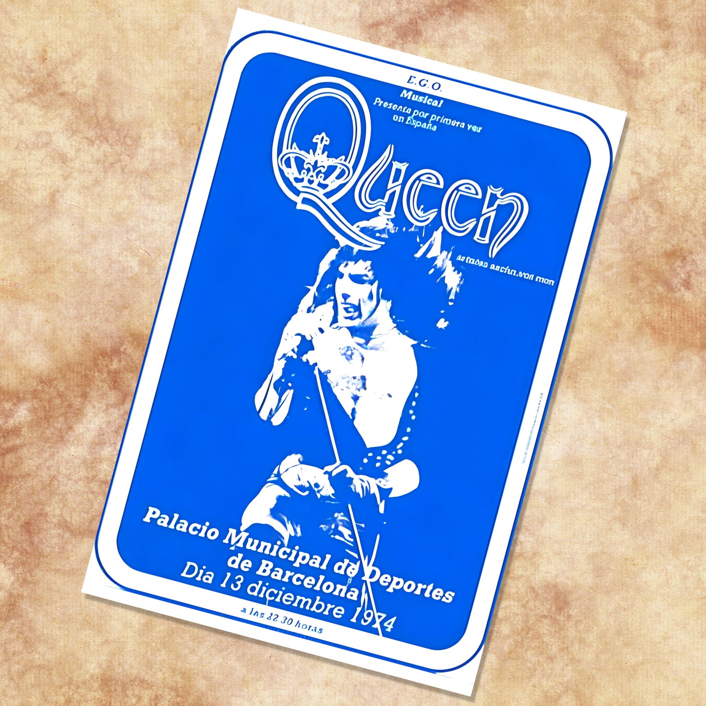 Queen Barcelona Palacio Municipal de Deportes 1974 Vintage Concert Poster